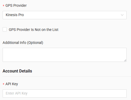 In the form, enter the API key you created earlier in the "API Key" field