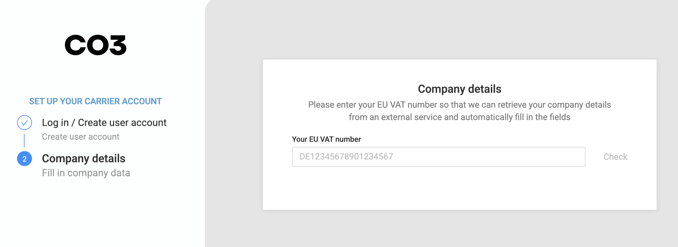 Create CO3 Account